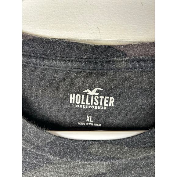 Men’s Hollister Long Sleeve Camo,  Black & White Logo Crew-neck Shirt Size XL - Picture 6 of 7